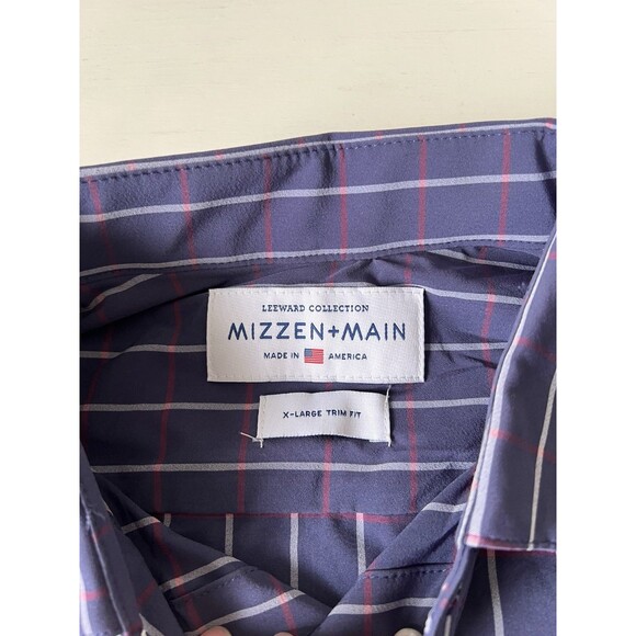 Mizzen+Main‎ Leeward Collection Mens XL Trim Fit Blue Pinstripe Stretch - Picture 2 of 5